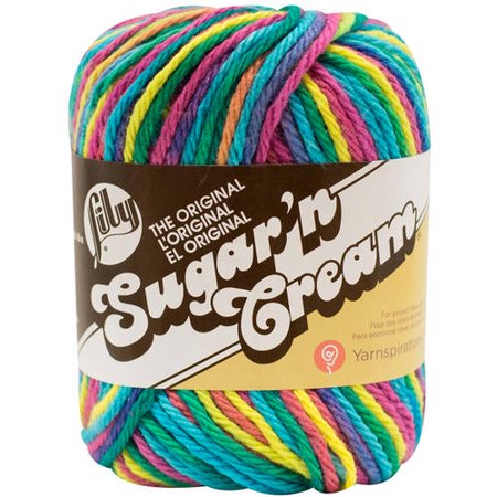 Lily Sugar'n Cream Cotton Yarn Psychedelic 2oz 95 Yards