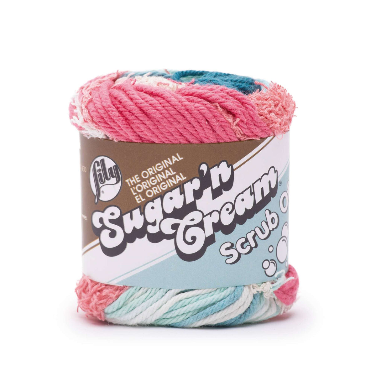 Lily Sugar'n Cream Scrub Off Yarn 75g/2.6oz Raspberry Teal