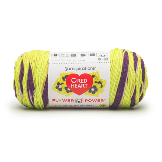Red Heart Flower Power Acrylic Yarn 250g/8.8oz 417 Yards in Dapper Daphne
