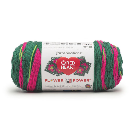 Red Heart Flower Power Acrylic Yarn 250g/8.8oz 417 Yards in Hyacinth Bucket