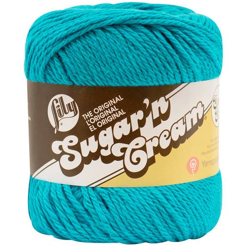 Lily Sugar'n Cream Super Size Yarn, MOD BLUE, 4oz, 200 Yards