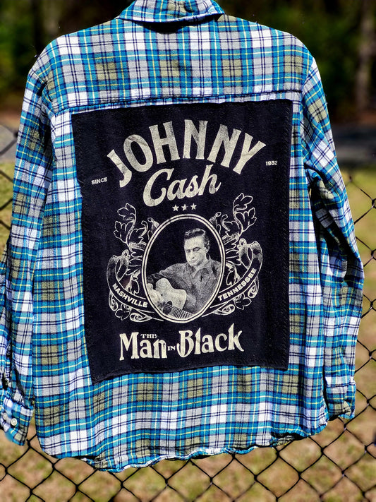 Johnny Cash Upcycled Flannel