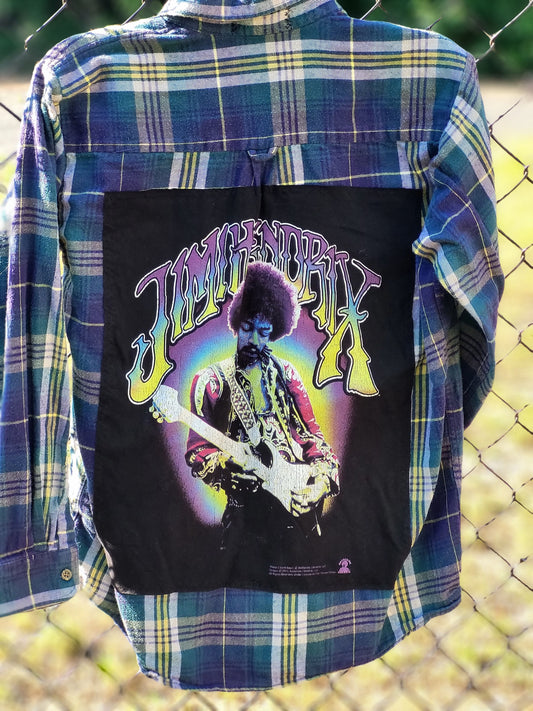 Jimi Hendrix Upcycled Flannel