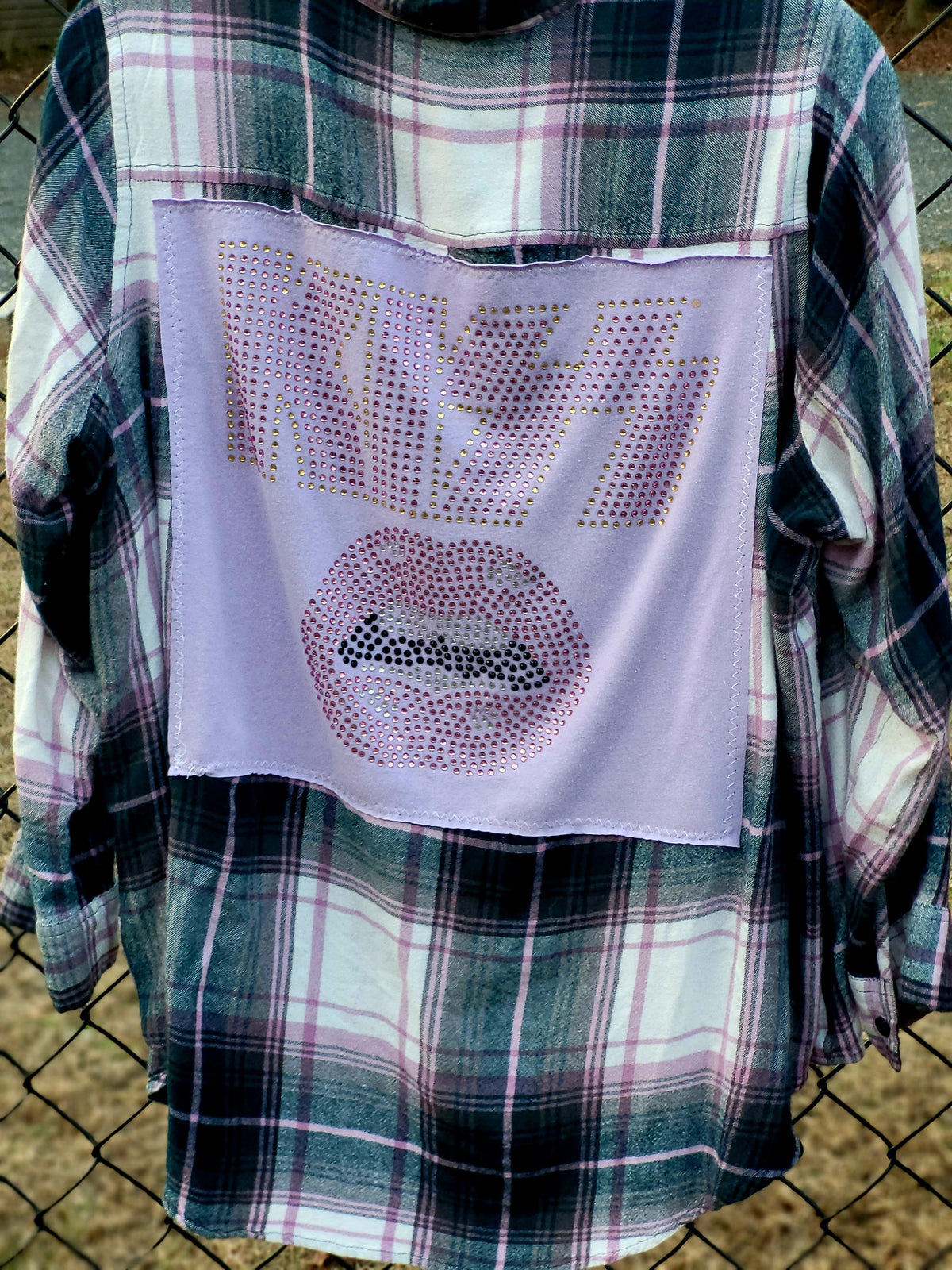 Kiss Sequin Upcycled Flannel