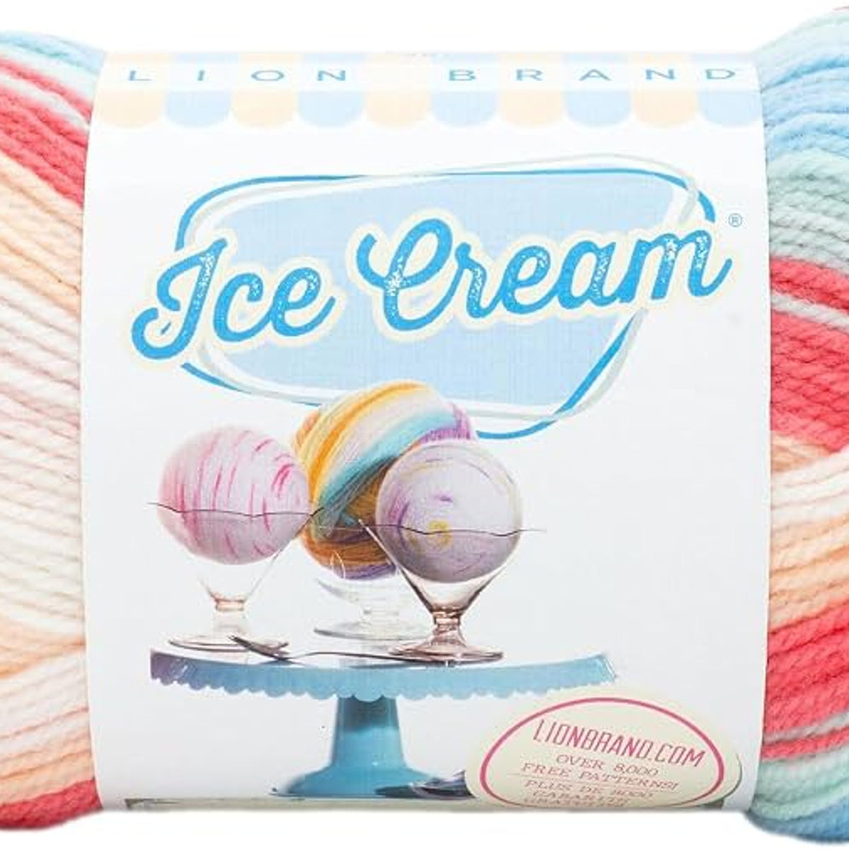 Lion Ice Cream Yarn Twinberry Cheesecake, 3.5oz, 394 yds