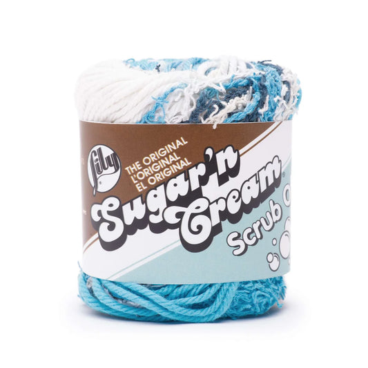 Lily Sugar'n Cream Scrub Off Yarn 2.6oz, 106 yds in Sail Away Blue